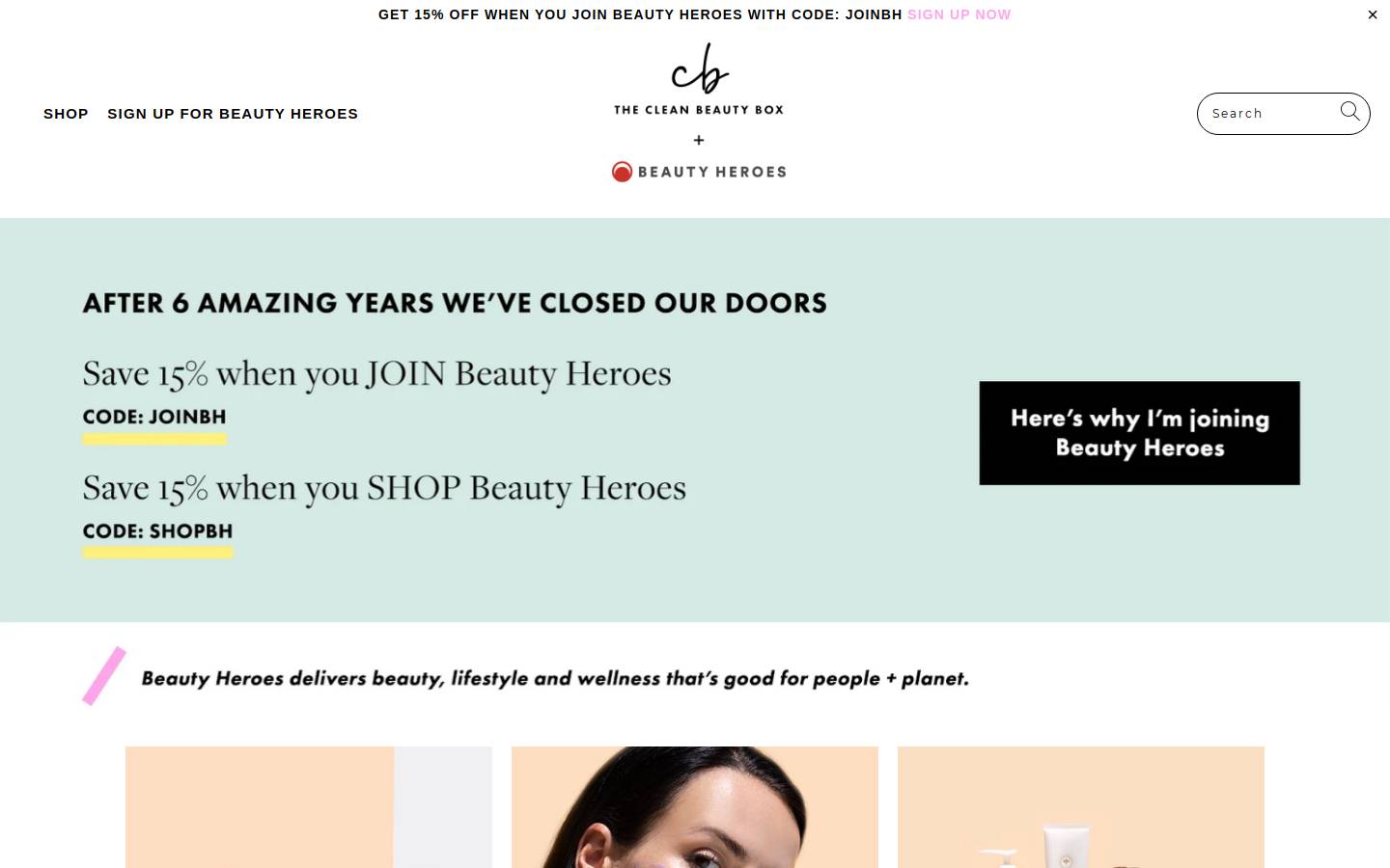 cleanbeautybox.com homepage screenshot