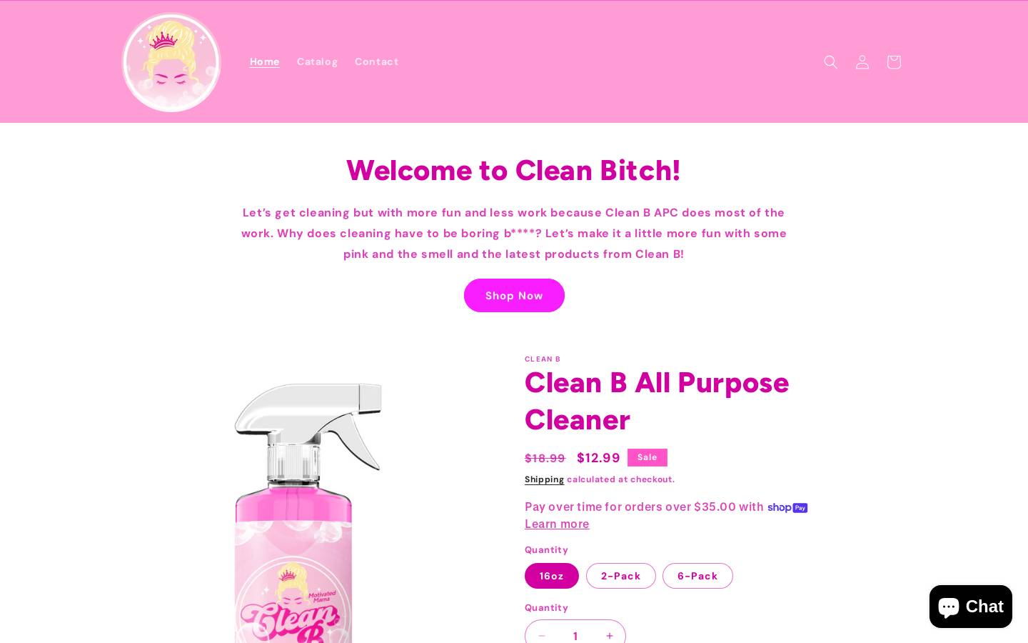 cleanbitch.com homepage screenshot