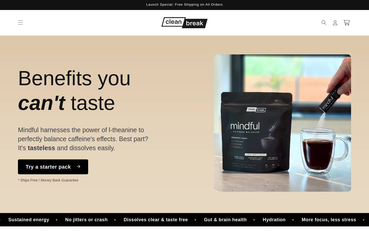 cleanbreaknutrition.com homepage screenshot