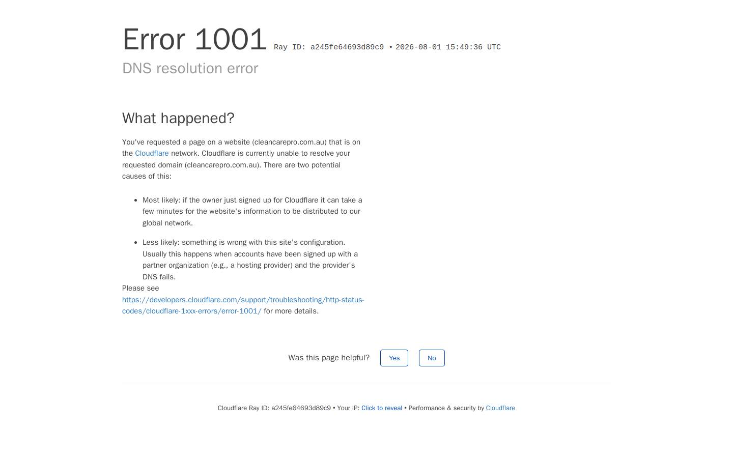 cleancarepro.com.au homepage screenshot