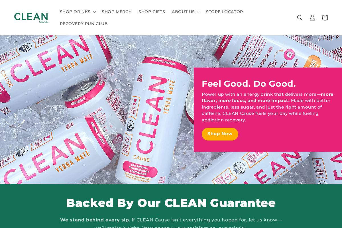 Cleancause homepage screenshot