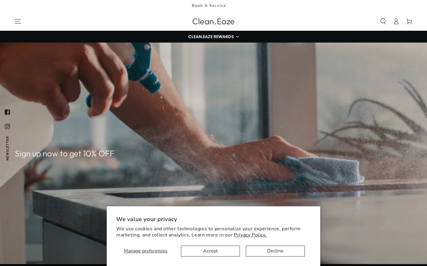 cleaneaze.com homepage screenshot
