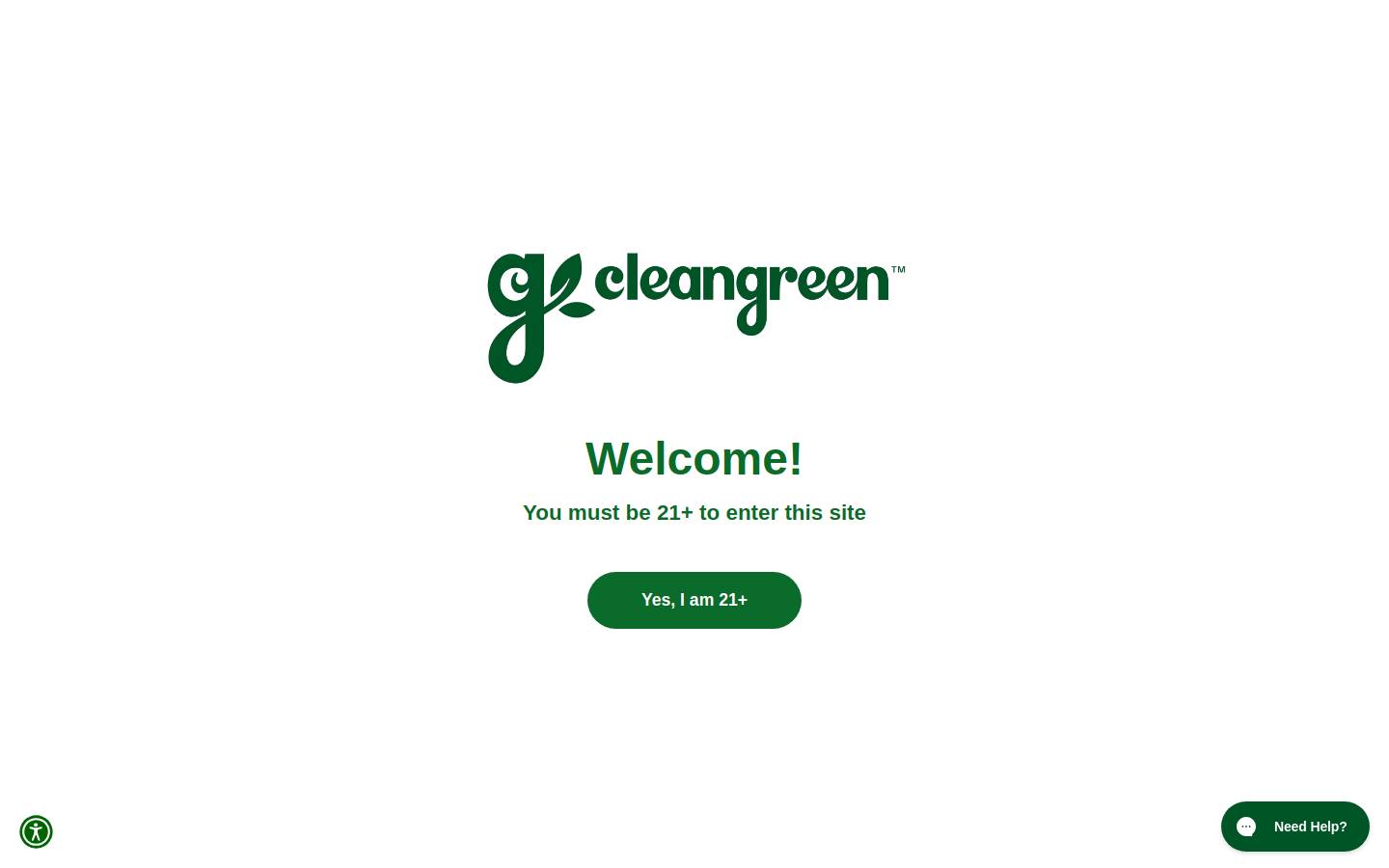 cleangreenstores.com homepage screenshot