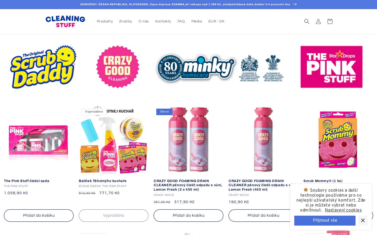cleaningstuff.cz homepage screenshot