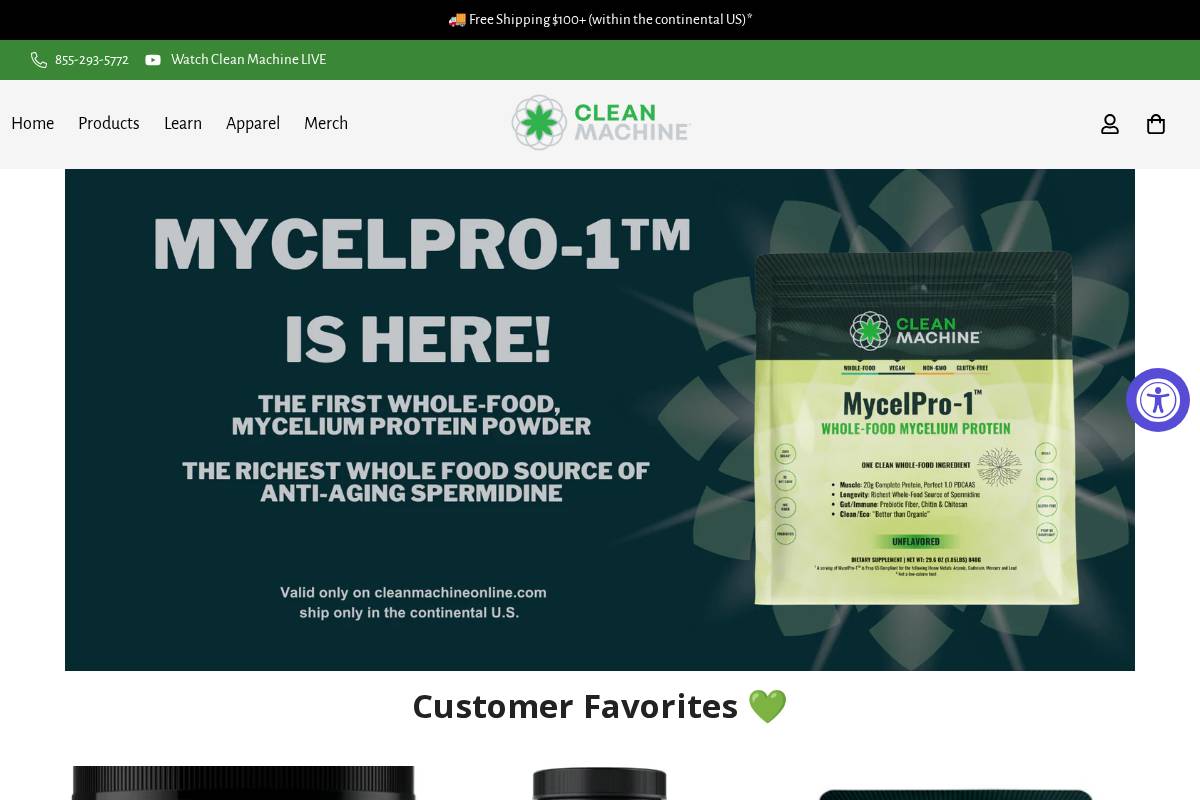 cleanmachineonline.com homepage screenshot