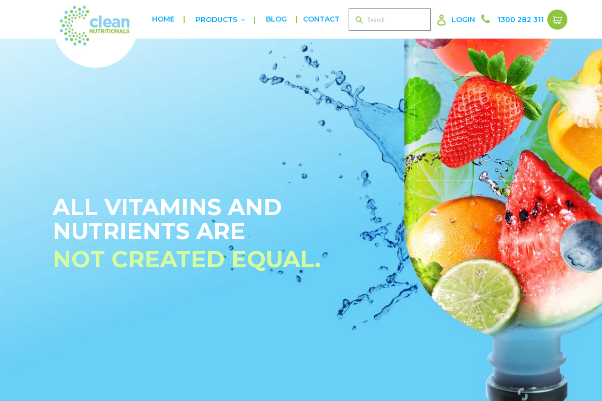 cleannutritionals.com.au homepage screenshot