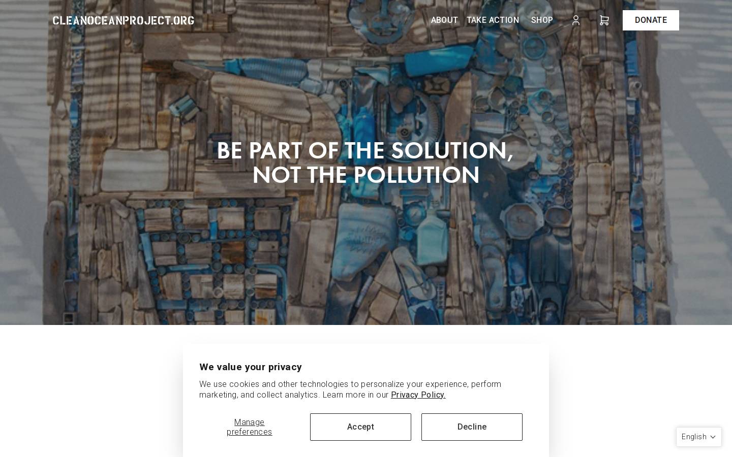 cleanoceanproject.org homepage screenshot