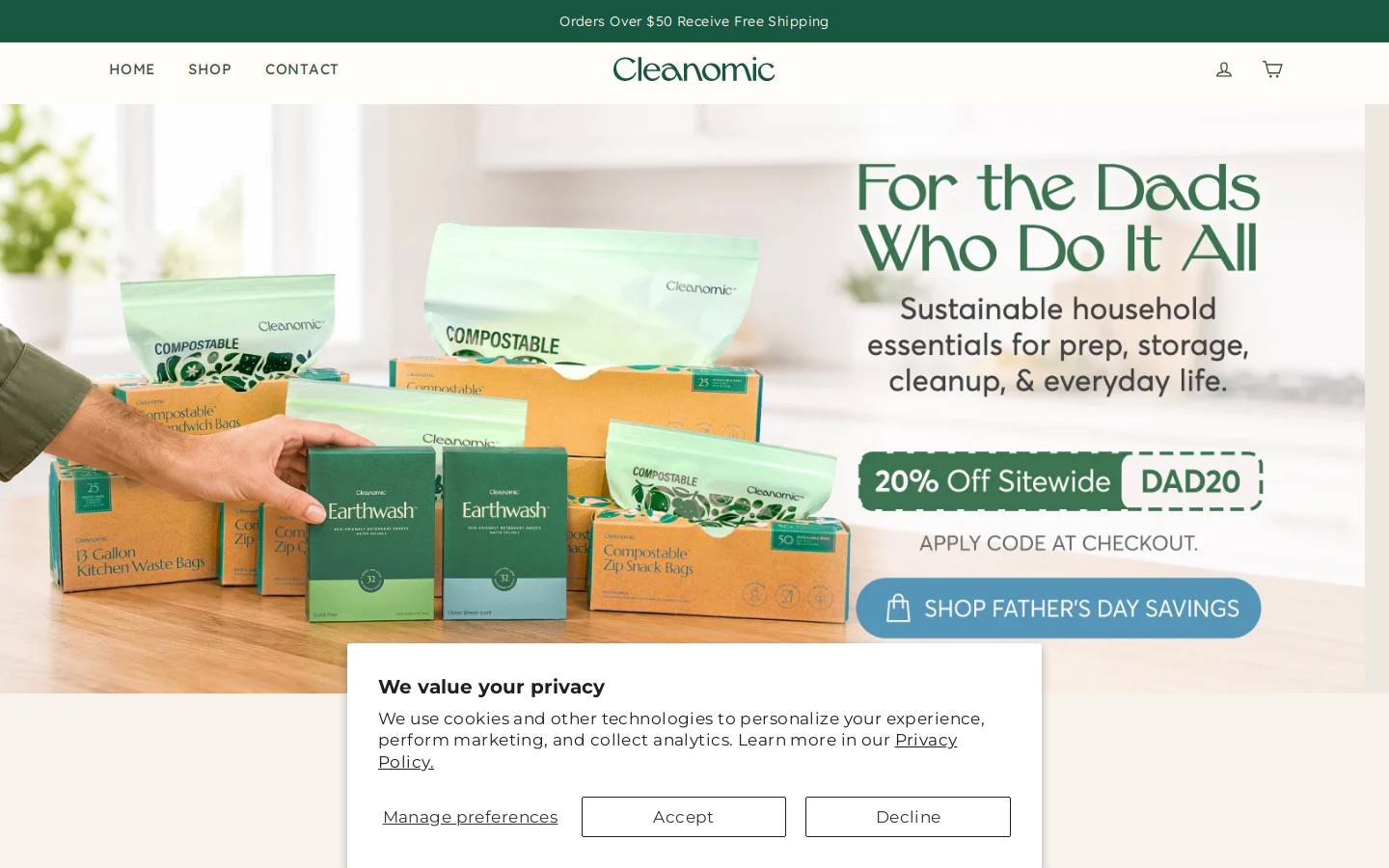Cleanomic homepage screenshot