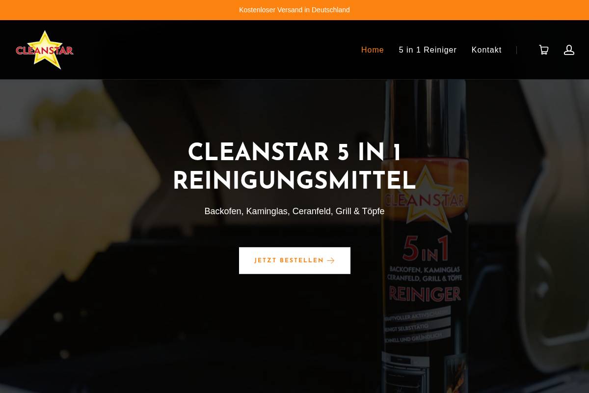 Cleanstar 5 in 1 Reiniger Shop homepage screenshot