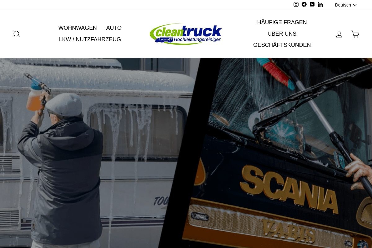CleanTruck homepage screenshot