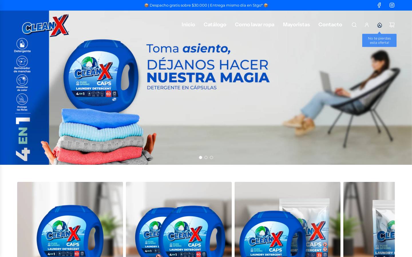cleanx.cl homepage screenshot