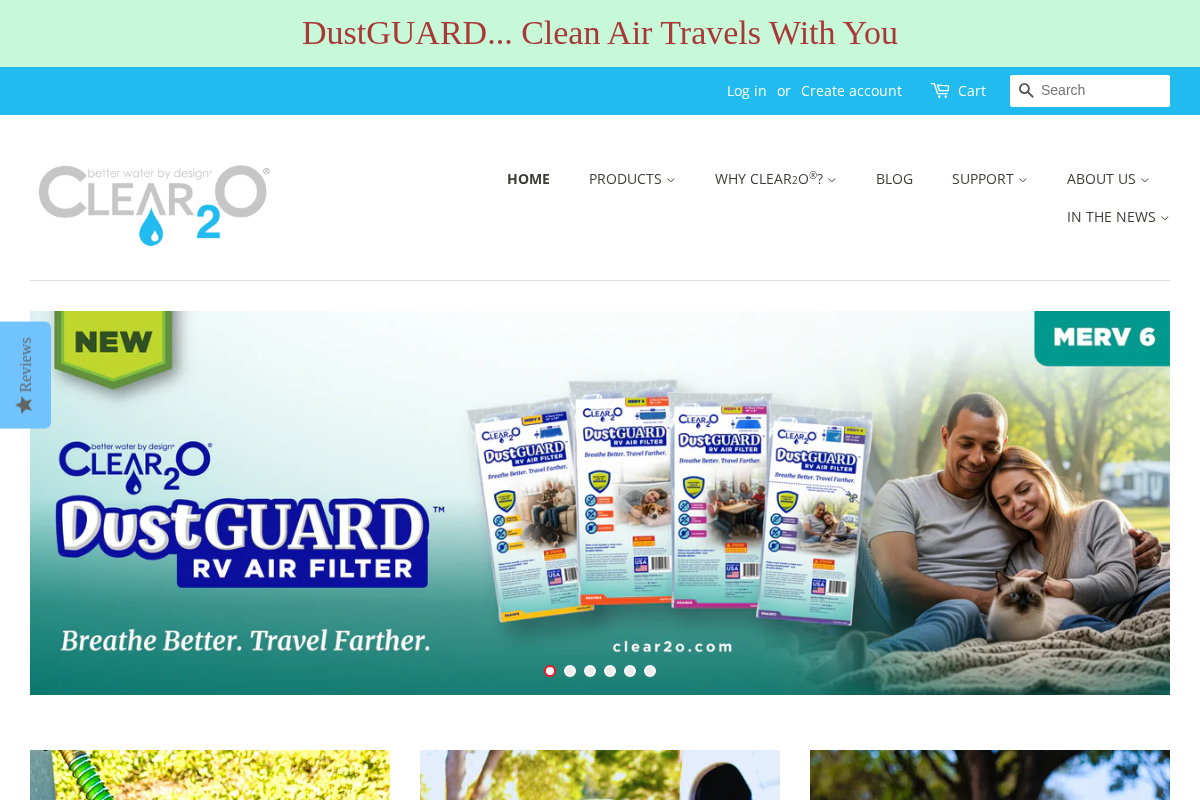 Clear2OWater homepage screenshot