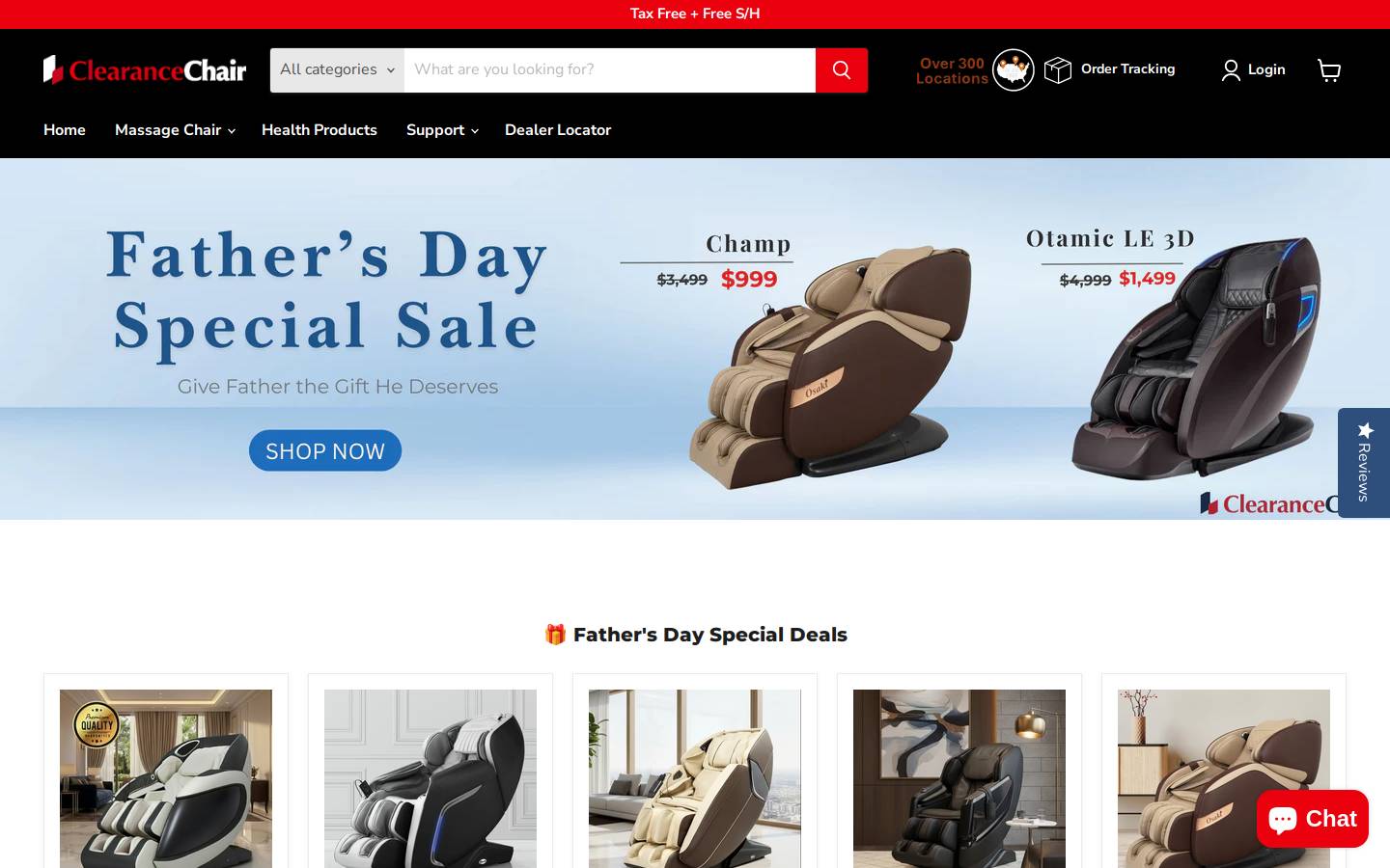 Clearancechair homepage screenshot