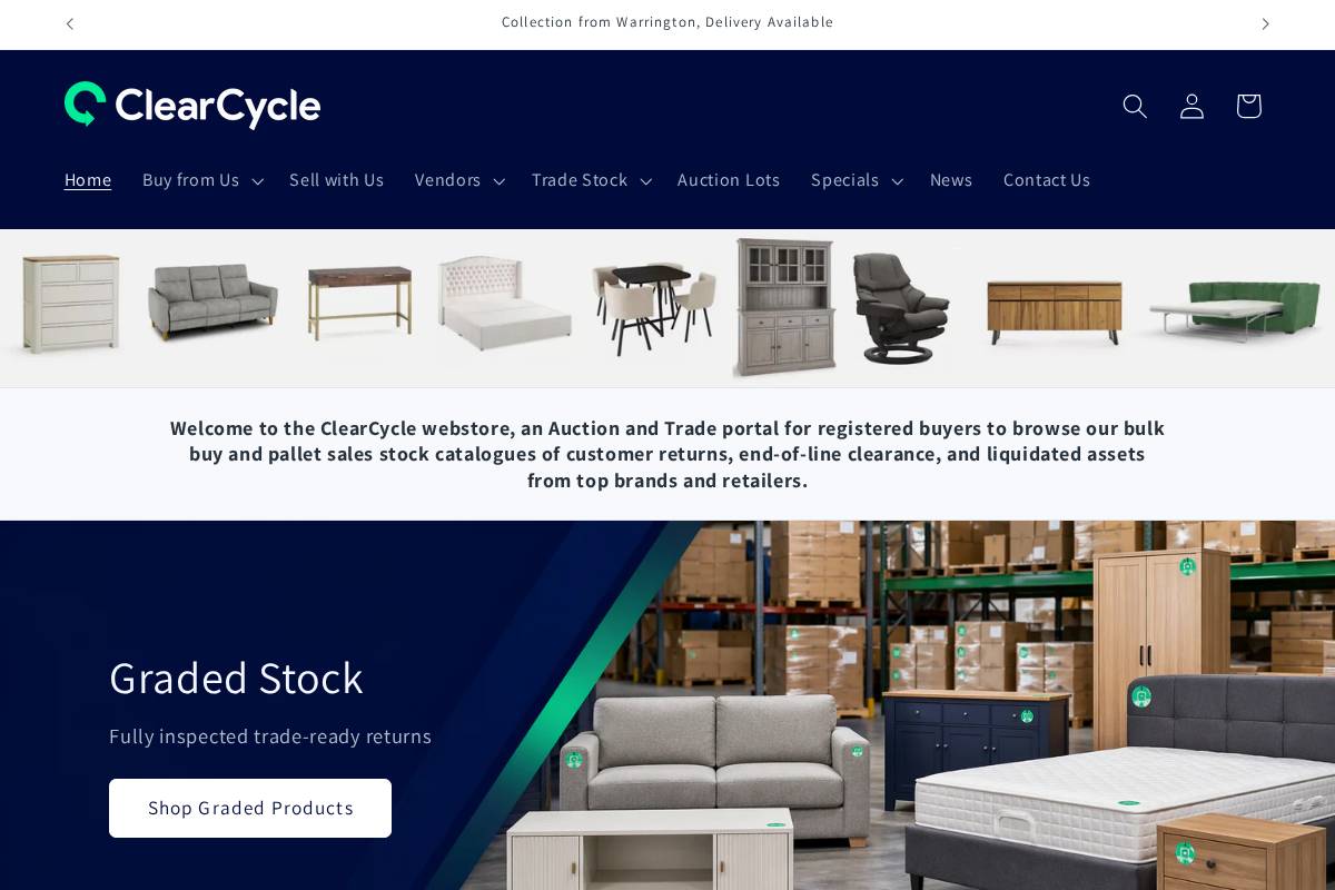 clearcycle.store homepage screenshot