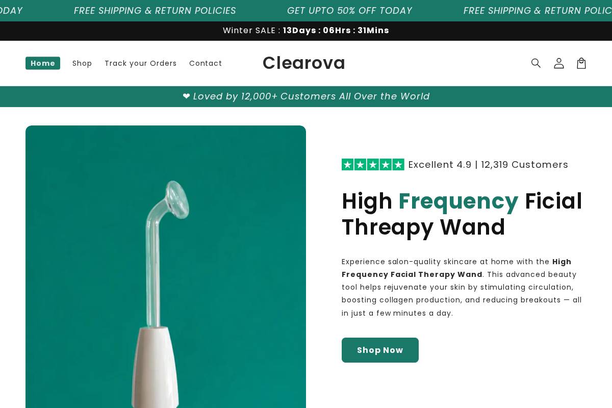 clearova.co.uk homepage screenshot