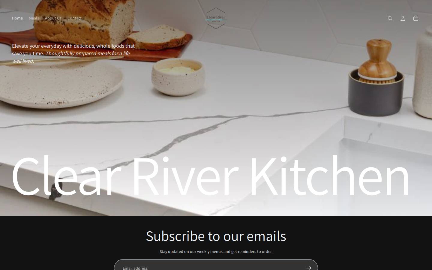 clearriverkitchen.com homepage screenshot