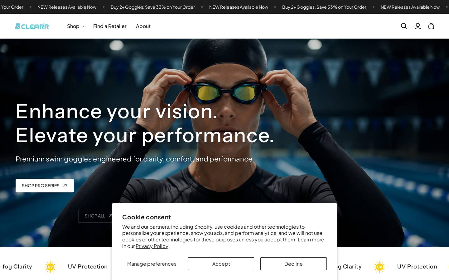 clearrswim.com homepage screenshot