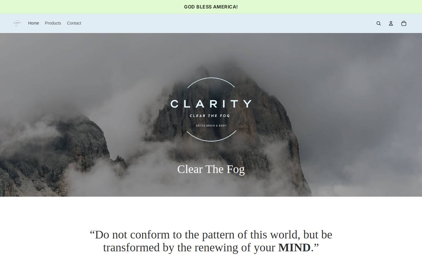 clearthefog.org homepage screenshot