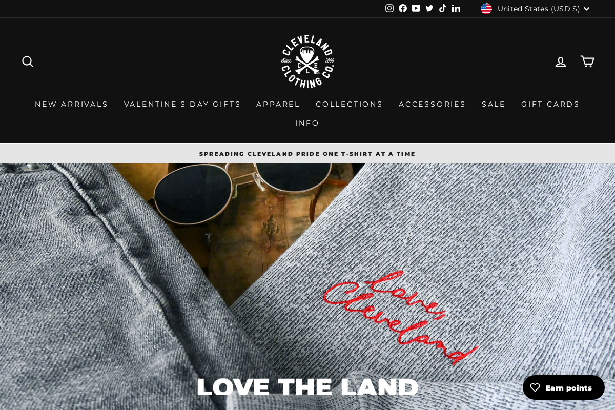 CLE Clothing Co. homepage screenshot