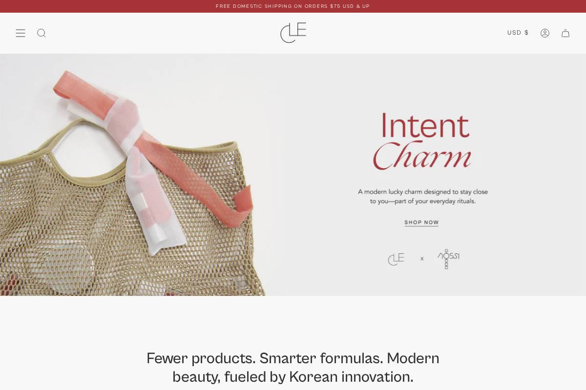 clecosmetics.com homepage screenshot