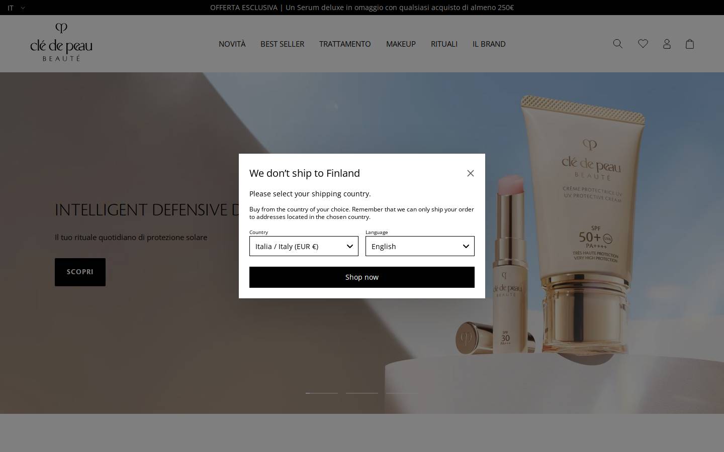 Clé de Peau Beauté homepage screenshot