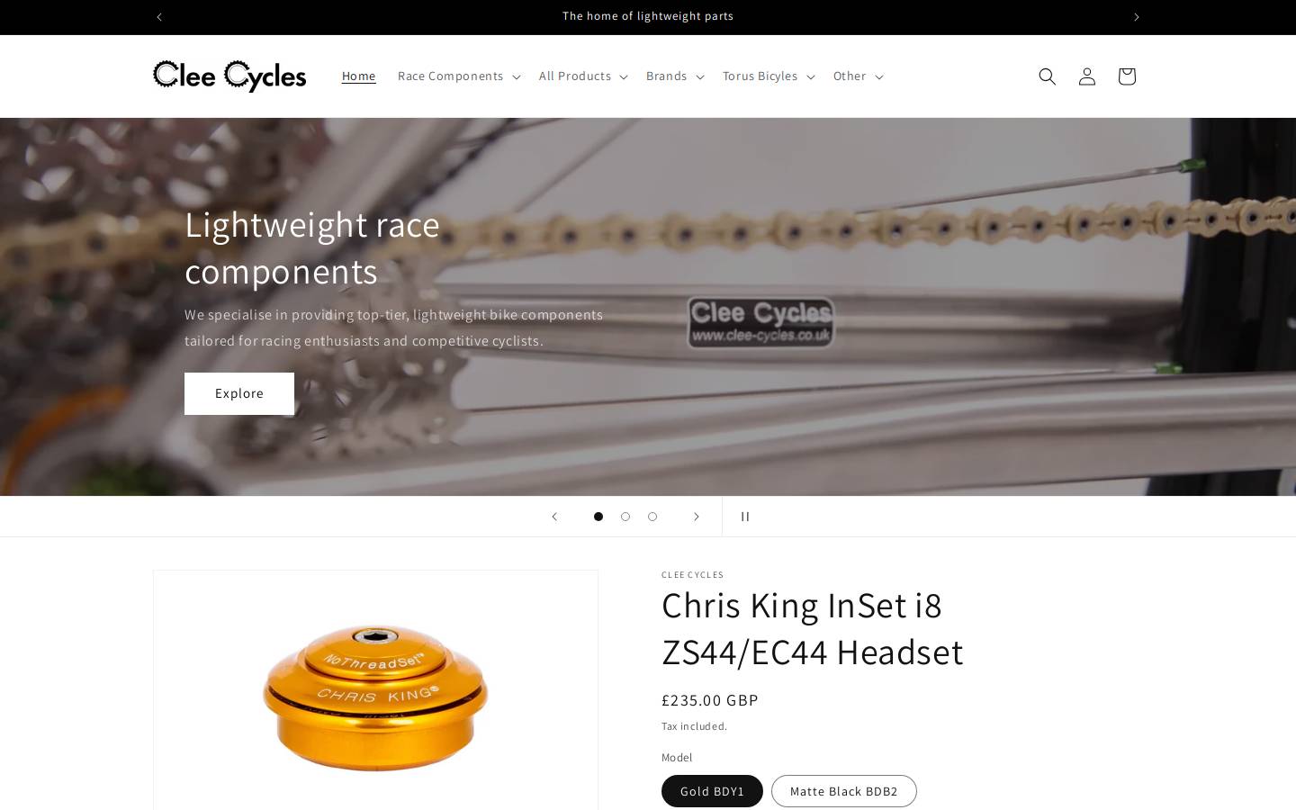 Clee Cycles homepage screenshot