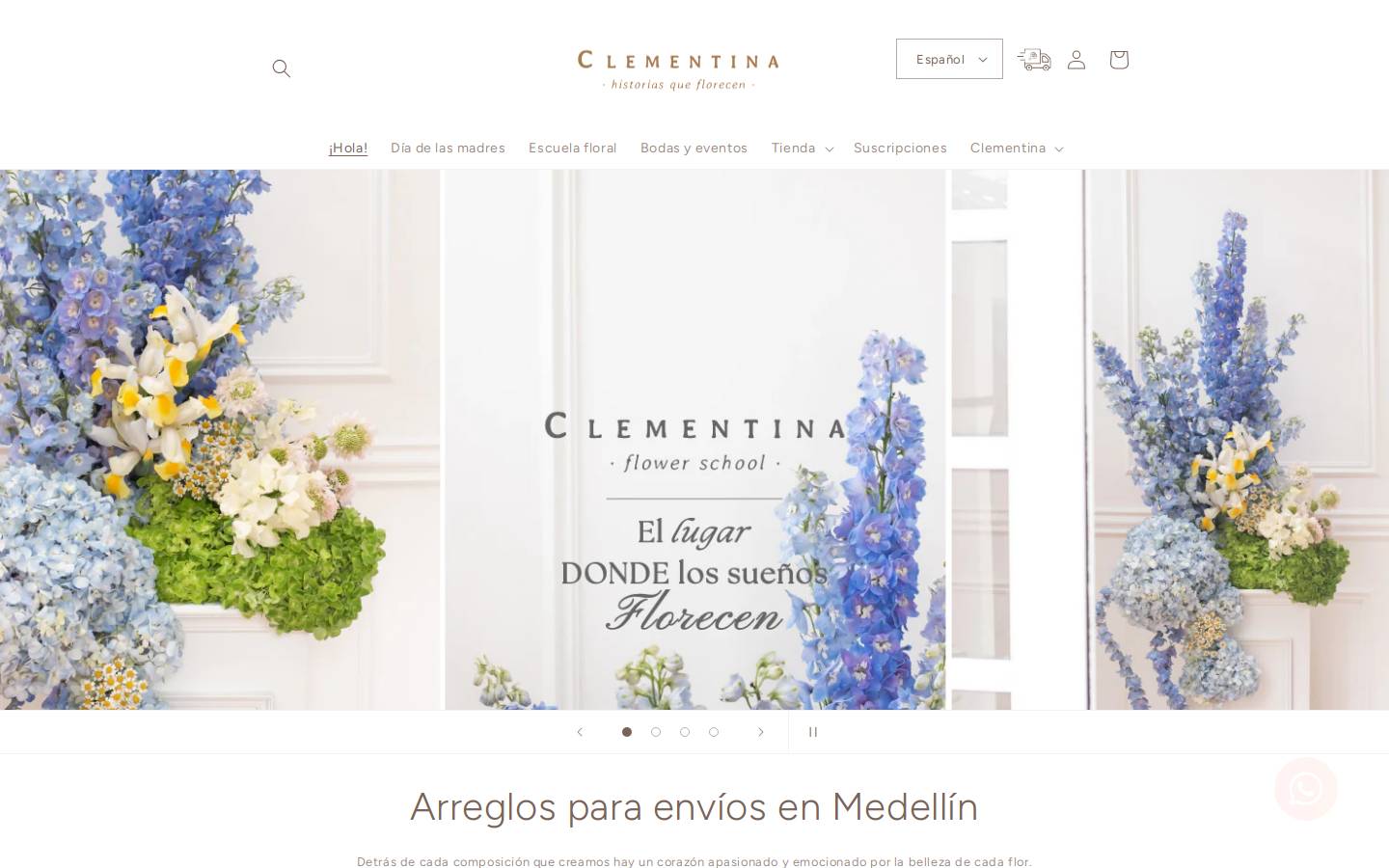 clementinafloralstudio.com homepage screenshot