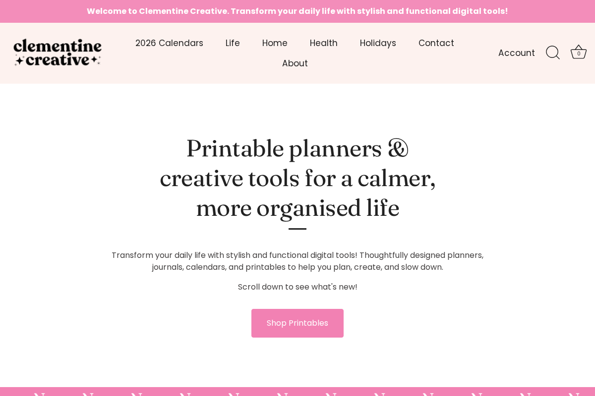 Clementine Creative homepage screenshot