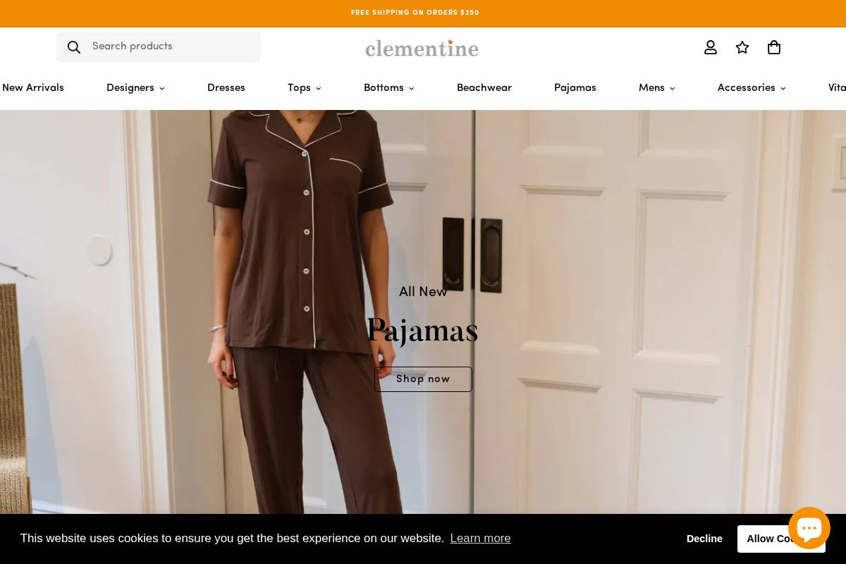 clementineny.com homepage screenshot