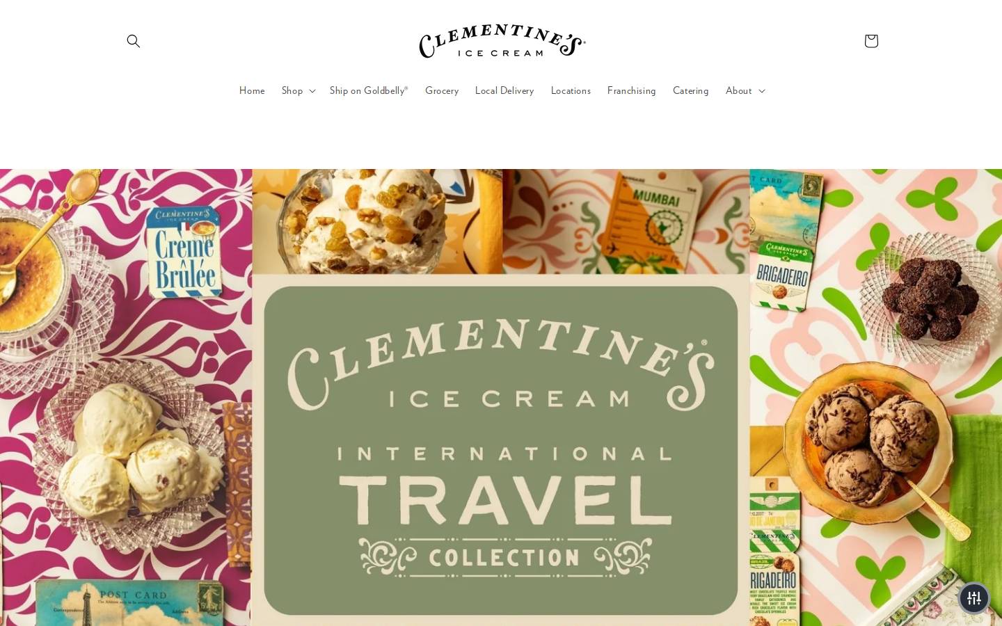 clementinescreamery.com homepage screenshot