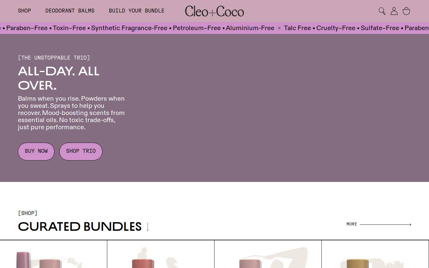 cleoandcoco.com homepage screenshot