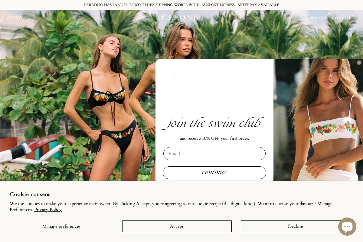 CLEONIE homepage screenshot