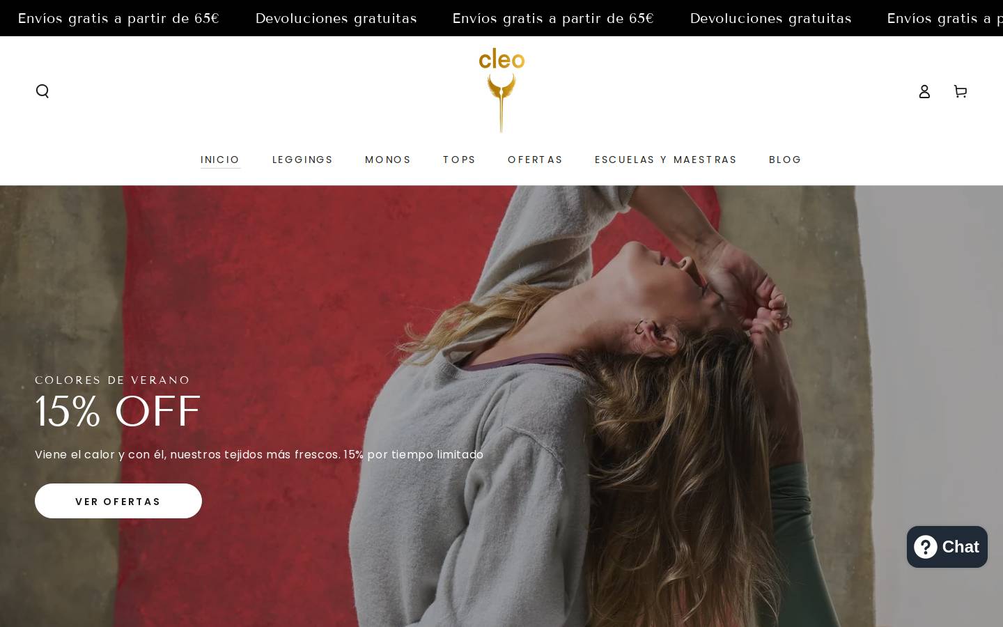 Cleoshop homepage screenshot