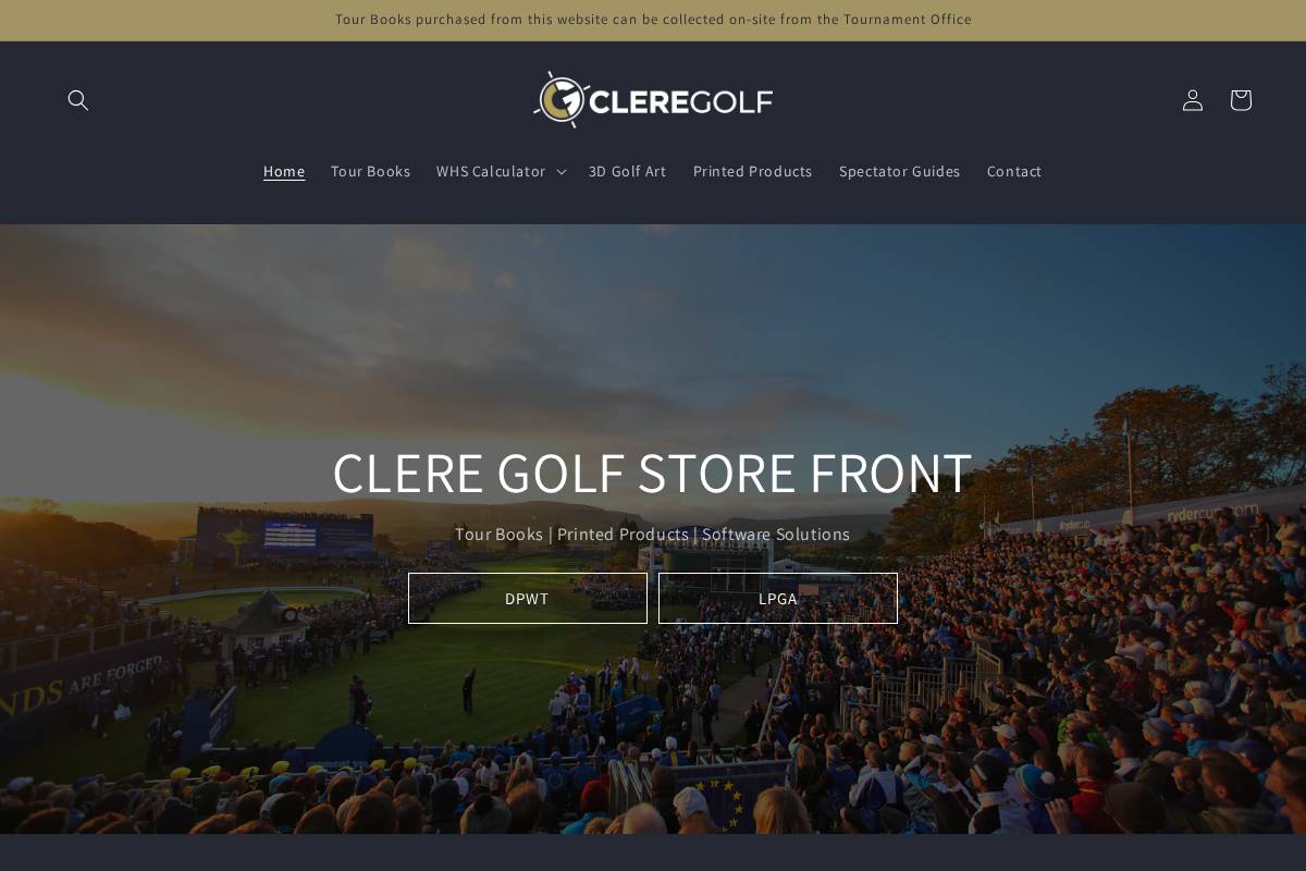 cleregolfstorefront.com homepage screenshot
