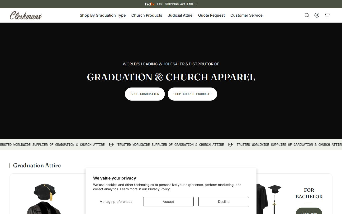 clerkmans.com homepage screenshot