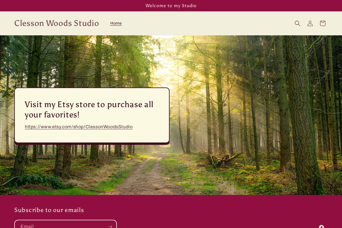 clessonwoodsstudio.com homepage screenshot