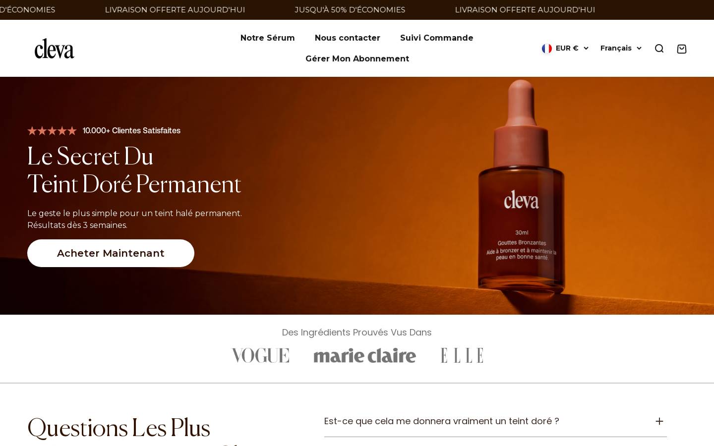 Cleva homepage screenshot