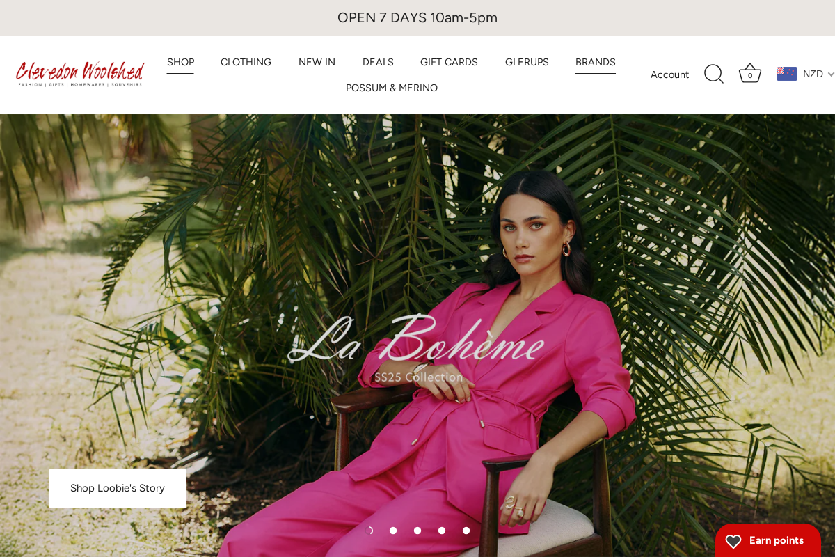 Clevedon Woolshed homepage screenshot