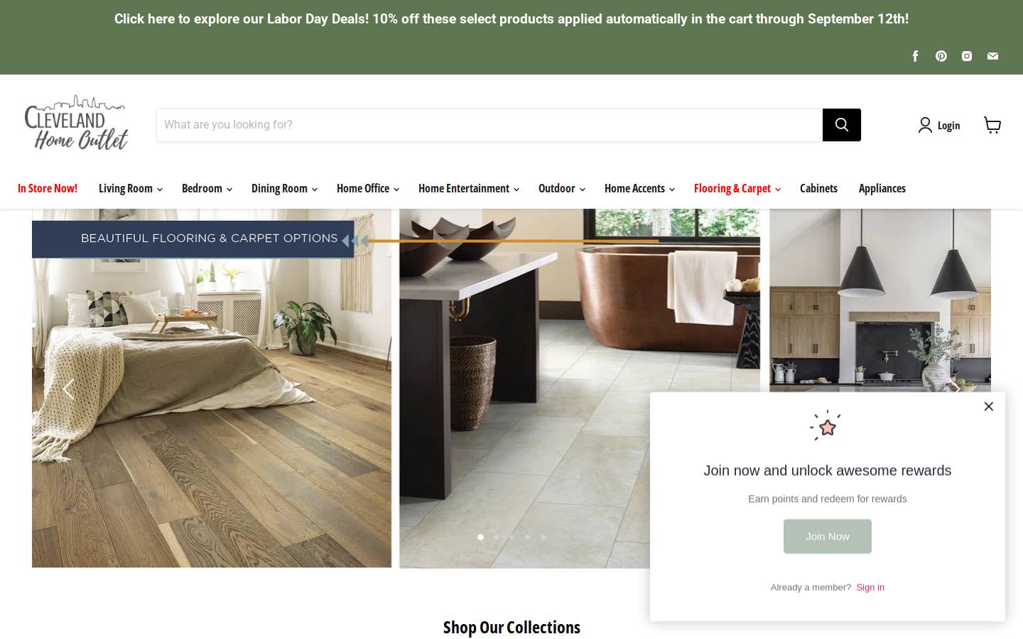 clevelandhomeoutlet.com homepage screenshot