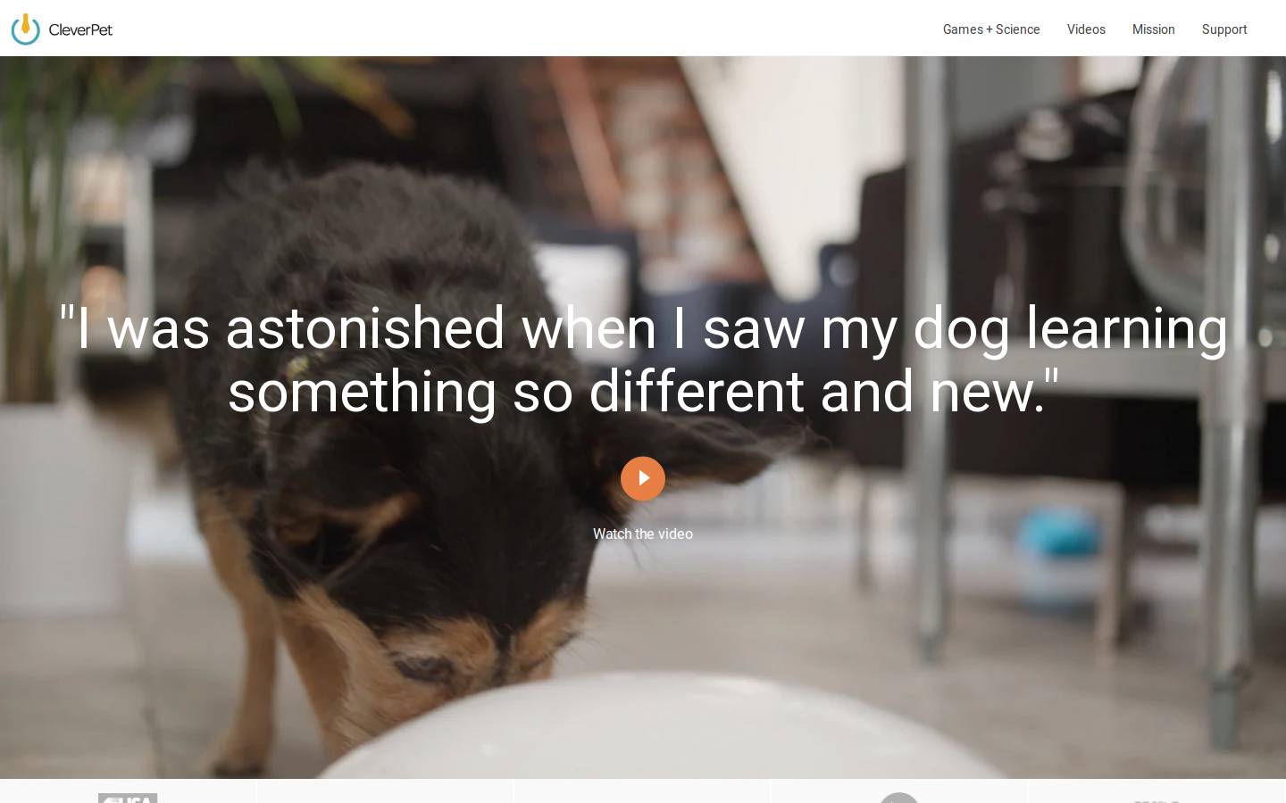 CleverPet homepage screenshot
