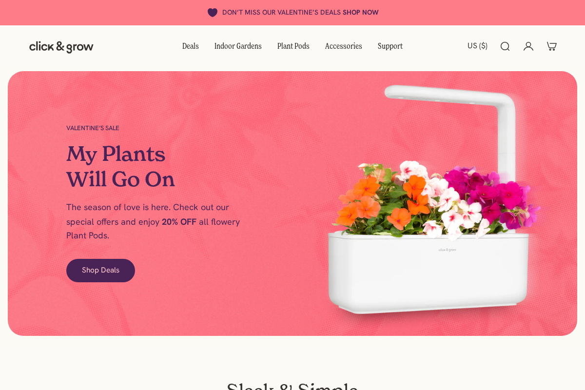 Click & Grow homepage screenshot