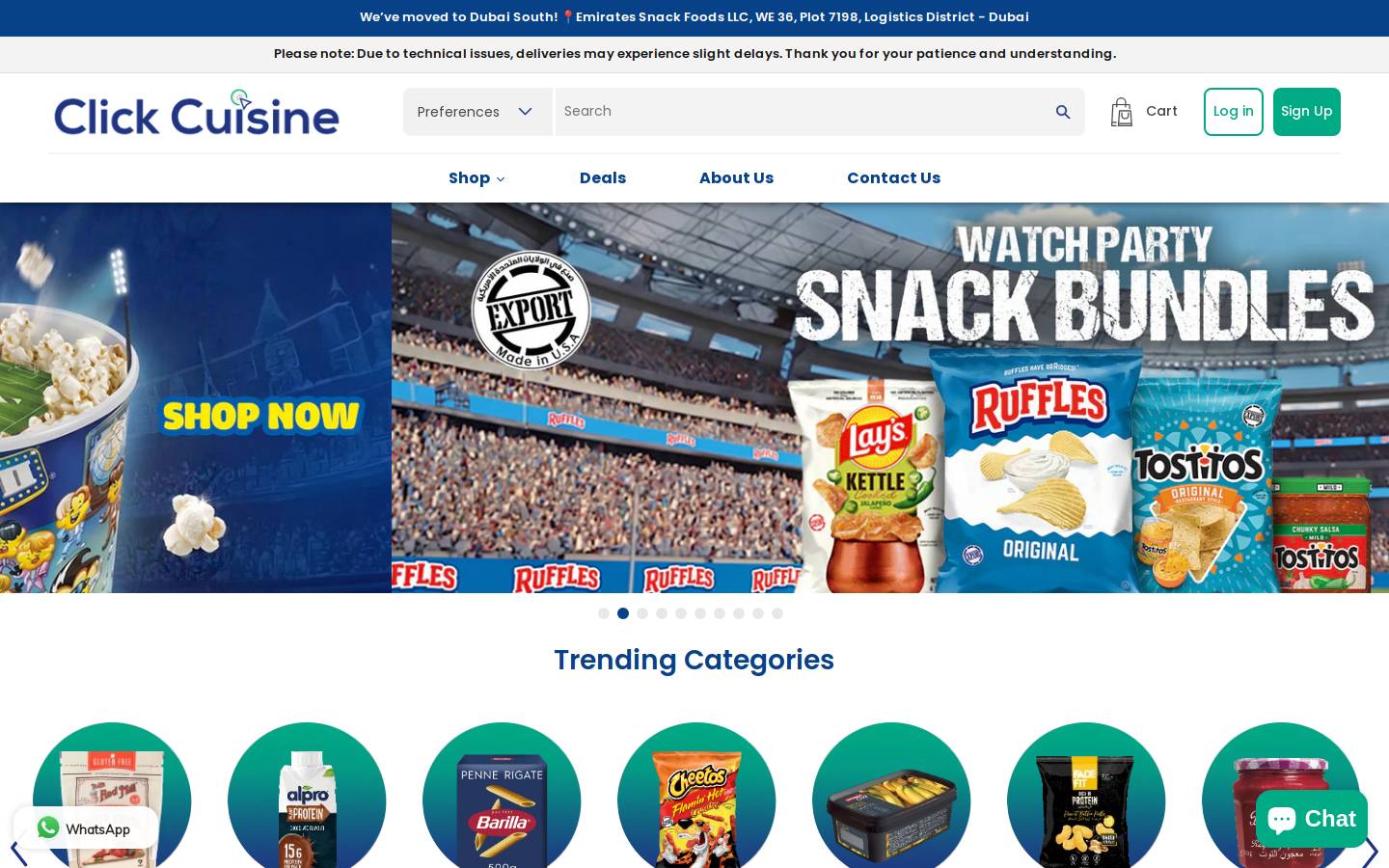 clickcuisineuae.com homepage screenshot