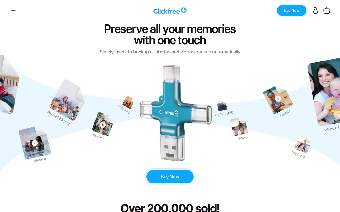 Clickfreebackup homepage screenshot