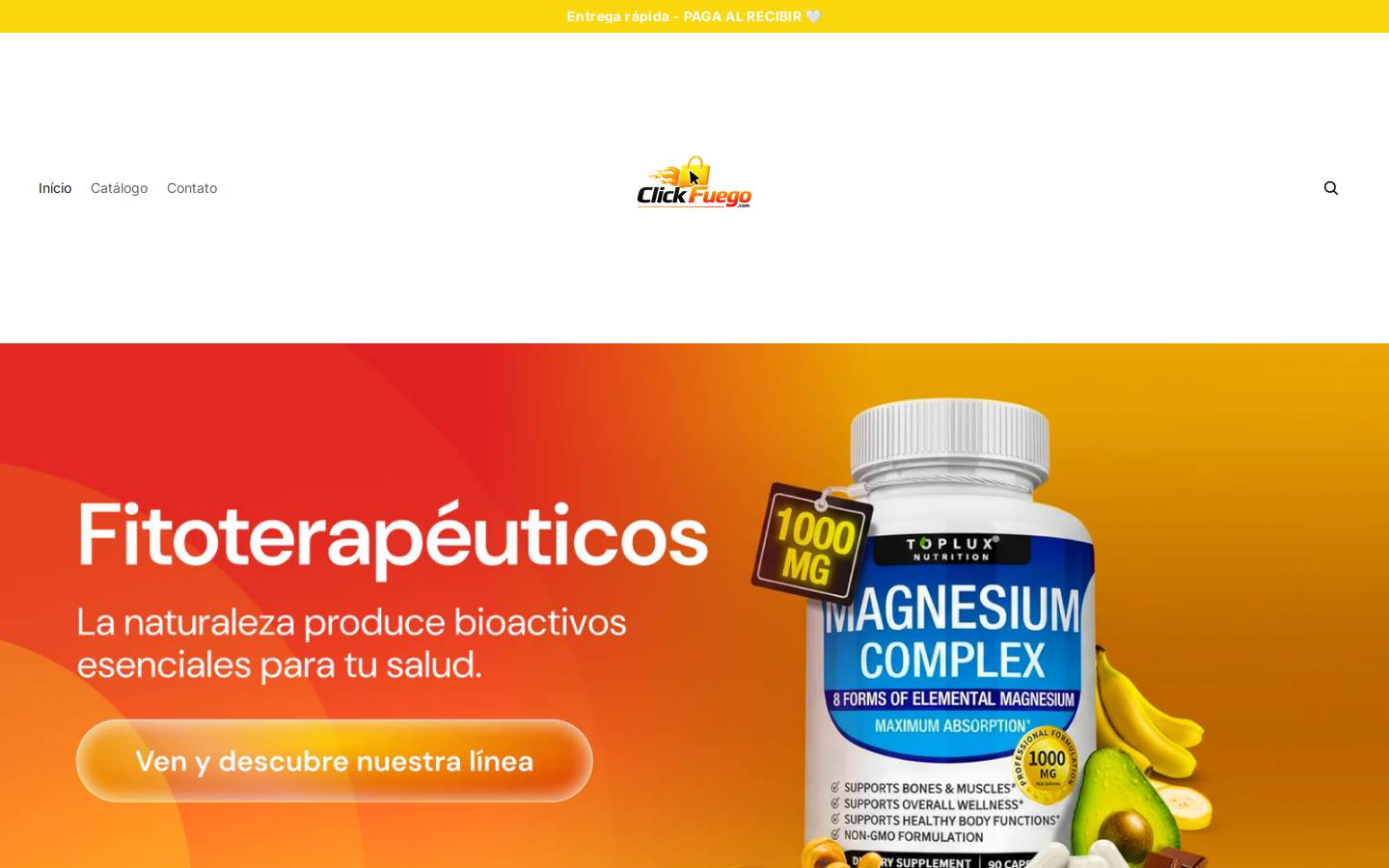 clickfuego.com homepage screenshot