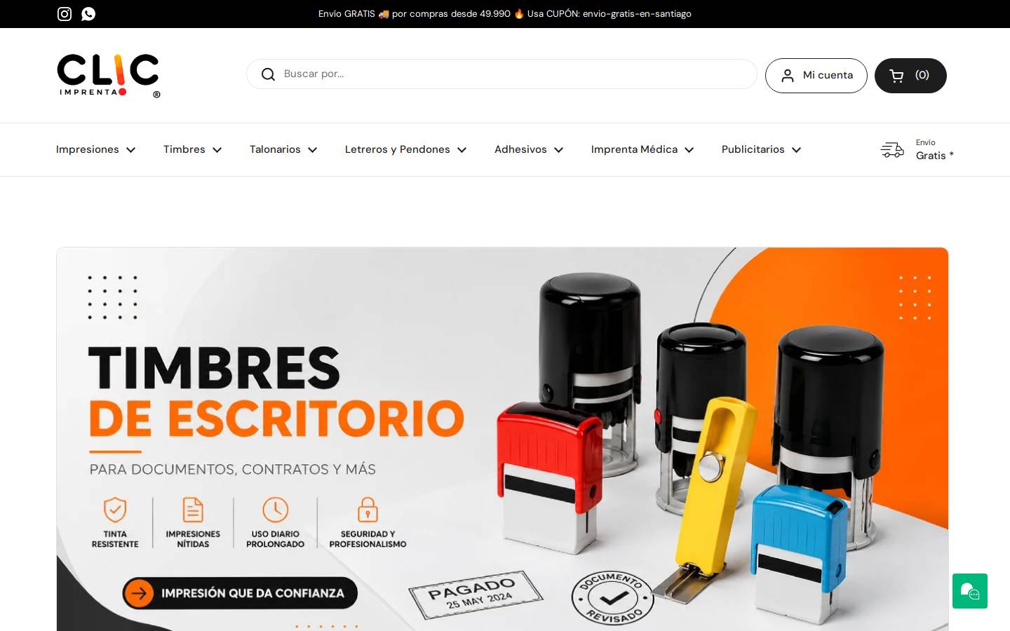 clickimprenta.cl homepage screenshot