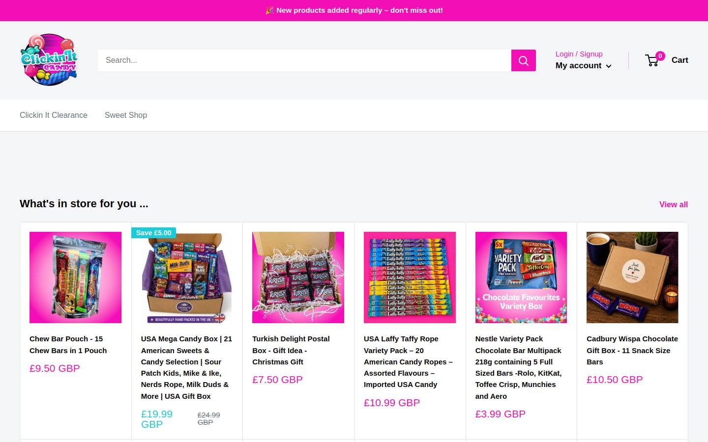 Clickinit homepage screenshot