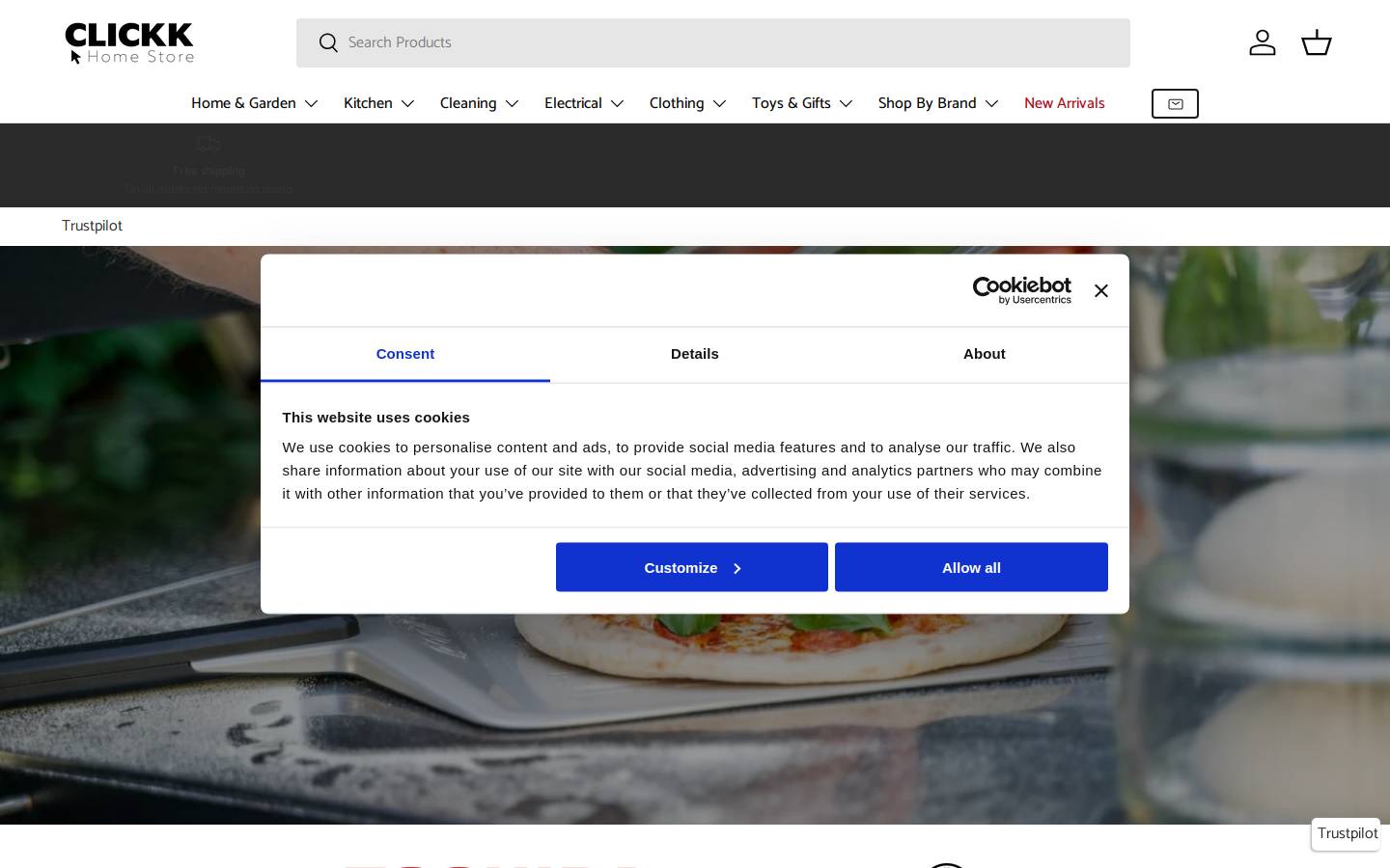 Clickk Home Store homepage screenshot