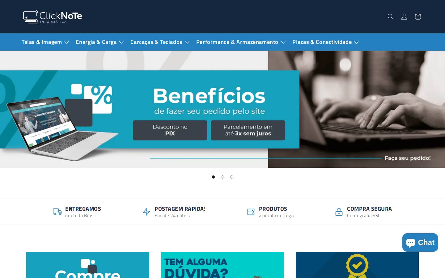 clicknote.com.br homepage screenshot