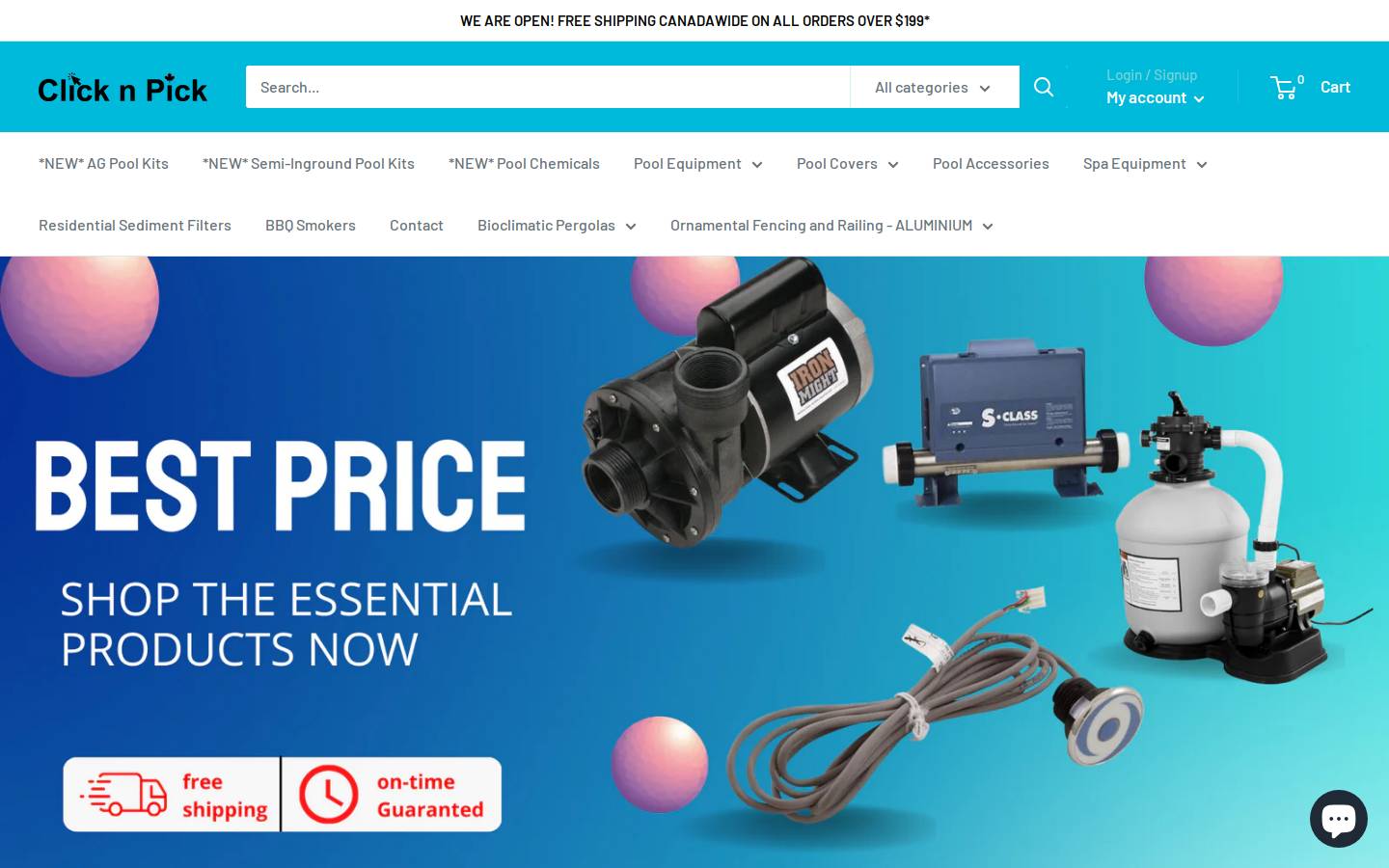 clicknpickcanada.ca homepage screenshot