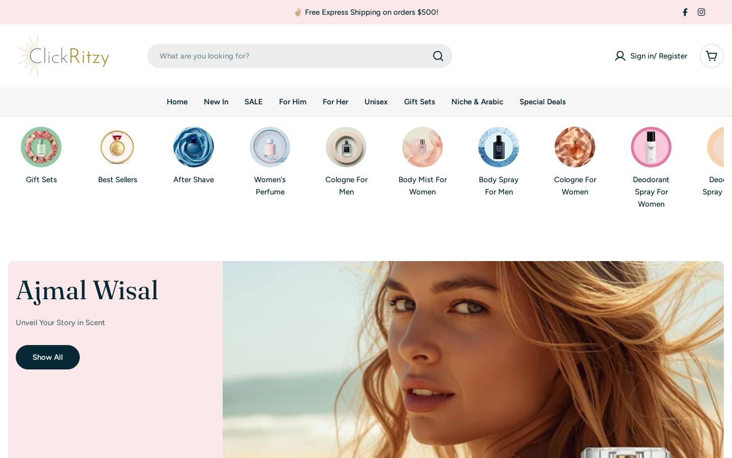 Clickritzy homepage screenshot